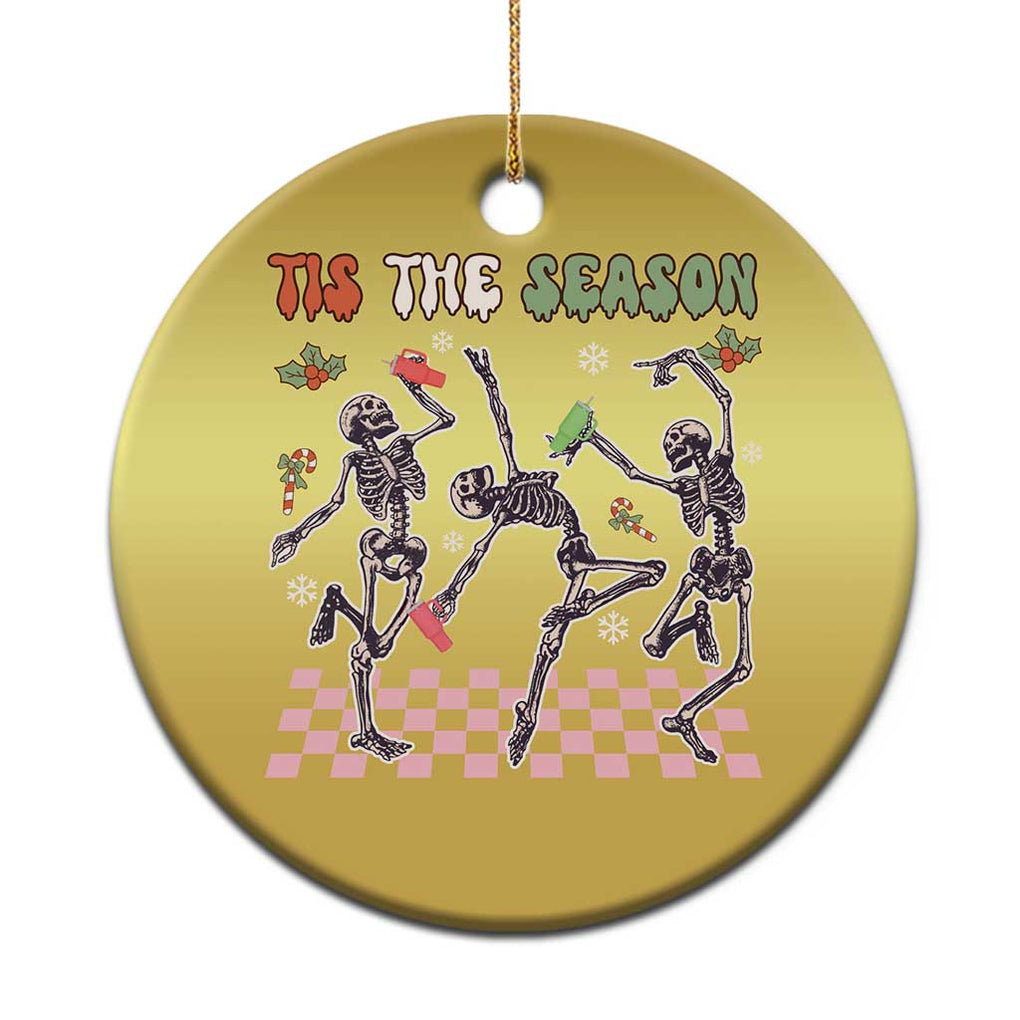 Dancing Skeleton Christmas Christmas Ornament Tis The Season Retro Boujee Xmas Vibe TS02 Print Your Wear