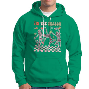 Dancing Skeleton Christmas Hoodie Tis The Season Retro Boujee Xmas Vibe TS02 Irish Green Printyourwear