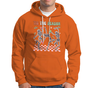 Dancing Skeleton Christmas Hoodie Tis The Season Retro Boujee Xmas Vibe TS02 Orange Printyourwear