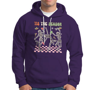 Dancing Skeleton Christmas Hoodie Tis The Season Retro Boujee Xmas Vibe TS02 Purple Printyourwear