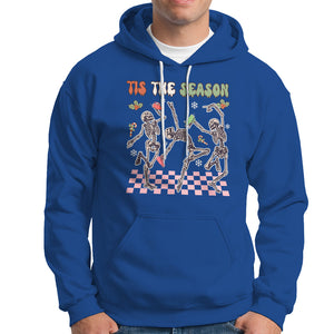 Dancing Skeleton Christmas Hoodie Tis The Season Retro Boujee Xmas Vibe TS02 Royal Blue Printyourwear