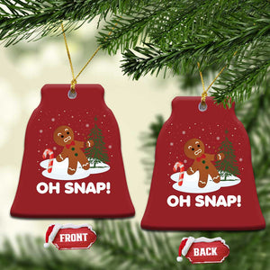 Gingerbread Christmas Ornament Oh Snap Funny Christmas Cookie Baking Squad TS02 Bell Flake Red Print Your Wear