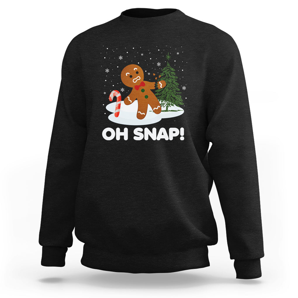 Gingerbread Sweatshirt Oh Snap Funny Christmas Cookie Baking Squad TS02 Black Printyourwear