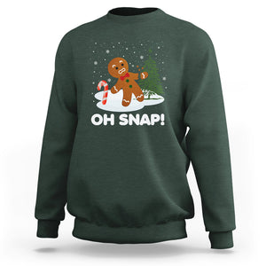 Gingerbread Sweatshirt Oh Snap Funny Christmas Cookie Baking Squad TS02 Dark Forest Green Printyourwear