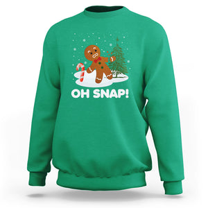 Gingerbread Sweatshirt Oh Snap Funny Christmas Cookie Baking Squad TS02 Irish Green Printyourwear