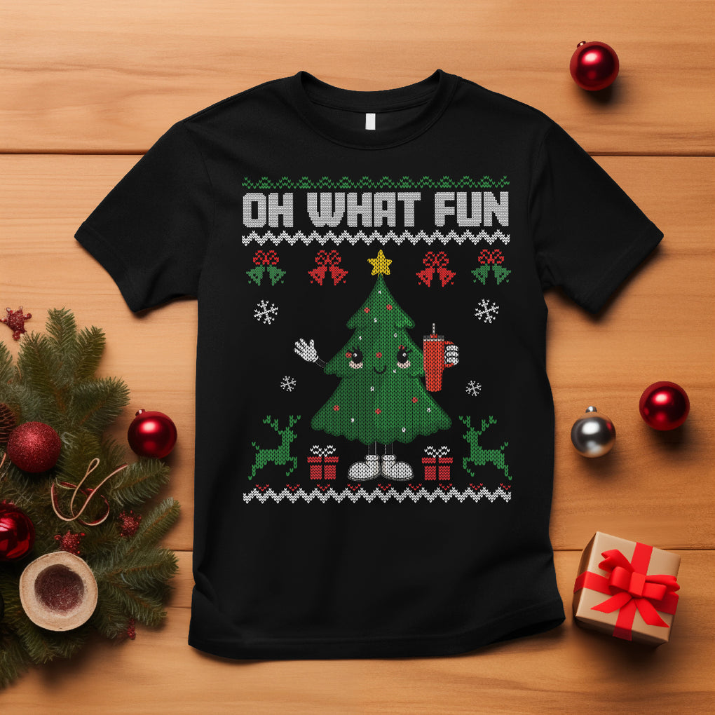 Ugly Christmas T Shirt Oh What Fun Boujee Christmas Tree Funny TS02 Black Printyourwear