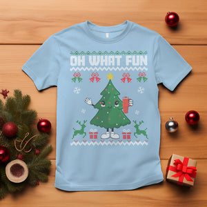 Ugly Christmas T Shirt Oh What Fun Boujee Christmas Tree Funny TS02 Light Blue Printyourwear