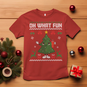 Ugly Christmas T Shirt Oh What Fun Boujee Christmas Tree Funny TS02 Red Printyourwear