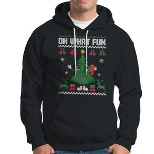 Ugly Christmas Hoodie Oh What Fun Boujee Christmas Tree Funny TS02 Black Printyourwear