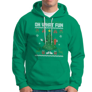 Ugly Christmas Hoodie Oh What Fun Boujee Christmas Tree Funny TS02 Irish Green Printyourwear