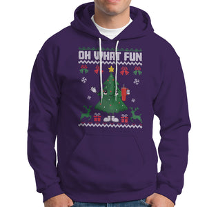 Ugly Christmas Hoodie Oh What Fun Boujee Christmas Tree Funny TS02 Purple Printyourwear