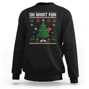 Ugly Christmas Sweatshirt Oh What Fun Boujee Christmas Tree Funny TS02 Black Printyourwear