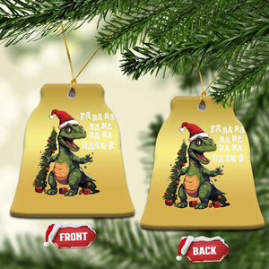 Dinosaur Christmas Christmas Ornament Fa Ra Ra Ra Rawr Xmas Tree Santa Rex Lover TS02 Bell Flake Gold Print Your Wear