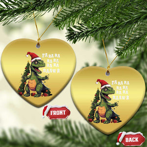 Dinosaur Christmas Christmas Ornament Fa Ra Ra Ra Rawr Xmas Tree Santa Rex Lover TS02 Heart Gold Print Your Wear