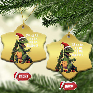 Dinosaur Christmas Christmas Ornament Fa Ra Ra Ra Rawr Xmas Tree Santa Rex Lover TS02 Snow Flake Gold Print Your Wear