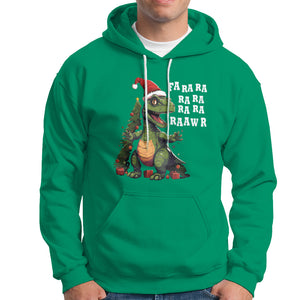 Dinosaur Christmas Hoodie Fa Ra Ra Ra Rawr Xmas Tree Santa Rex Lover TS02 Irish Green Printyourwear