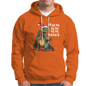 Dinosaur Christmas Hoodie Fa Ra Ra Ra Rawr Xmas Tree Santa Rex Lover TS02 Orange Printyourwear