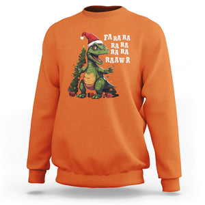 Dinosaur Christmas Sweatshirt Fa Ra Ra Ra Rawr Xmas Tree Santa Rex Lover TS02 Orange Printyourwear