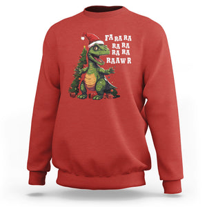 Dinosaur Christmas Sweatshirt Fa Ra Ra Ra Rawr Xmas Tree Santa Rex Lover TS02 Red Printyourwear