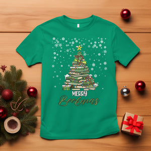 Reading Christmas T Shirt Merry Bookmas Books Pine Xmas Tree Funny TS02 Irish Green Printyourwear