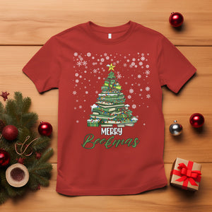 Reading Christmas T Shirt Merry Bookmas Books Pine Xmas Tree Funny TS02 Red Printyourwear