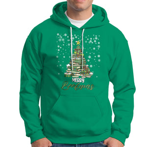 Reading Christmas Hoodie Merry Bookmas Books Pine Xmas Tree Funny TS02 Irish Green Printyourwear