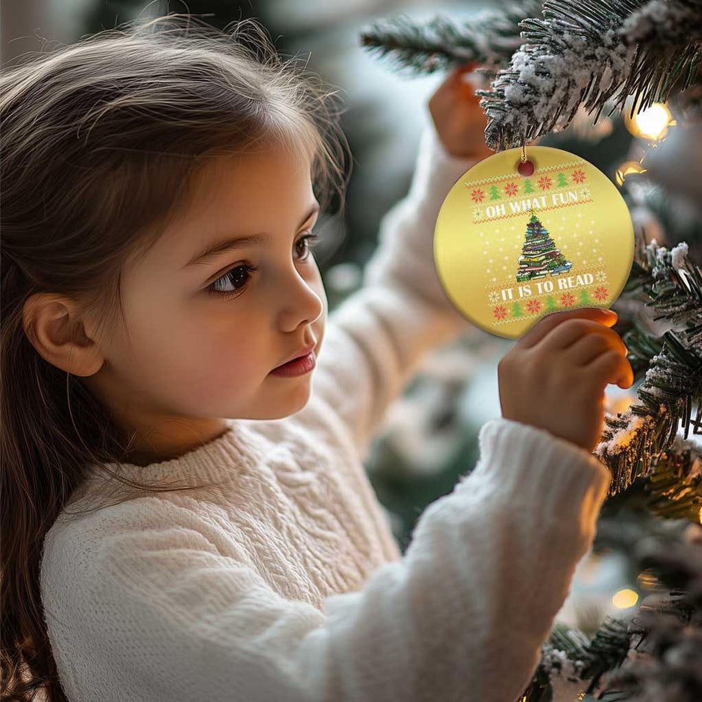 Reading Christmas Christmas Ornament Oh What Fun It Is To Read Books Xmas Tree Funny Ugly Sweater TS02 Print Your Wear