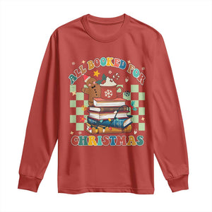 Reading Christmas Long Sleeve Shirt All Booked For Xmas Books and Cocoa Lover TS02 Red Print Your Wear