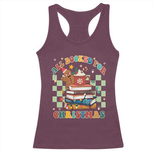 Reading Christmas Racerback Tank Top All Booked For Xmas Books and Cocoa Lover TS02 Maroon Print Your Wear