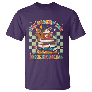 Reading Christmas T Shirt All Booked For Xmas Books and Cocoa Lover TS02 Purple Printyourwear