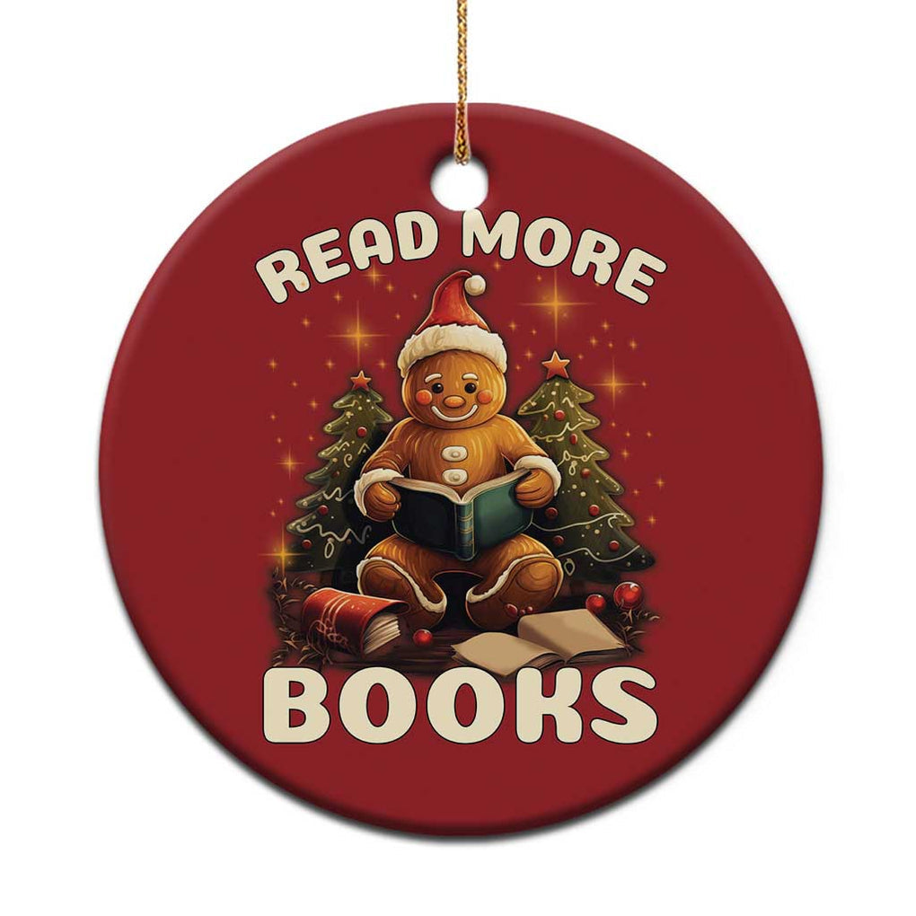 Reading Gingerbread Christmas Ornament Read More Books Funny Christmas Teacher Student Book Lovers TS02 Print Your Wear