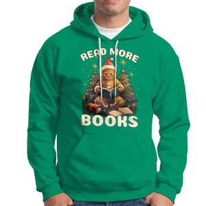 Reading Gingerbread Hoodie Read More Books Funny Christmas Teacher Student Book Lovers TS02 Irish Green Printyourwear