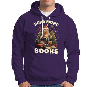 Reading Gingerbread Hoodie Read More Books Funny Christmas Teacher Student Book Lovers TS02 Purple Printyourwear