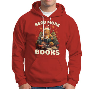 Reading Gingerbread Hoodie Read More Books Funny Christmas Teacher Student Book Lovers TS02 Red Printyourwear