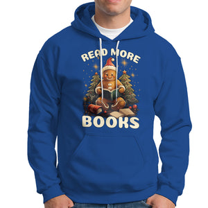 Reading Gingerbread Hoodie Read More Books Funny Christmas Teacher Student Book Lovers TS02 Royal Blue Printyourwear