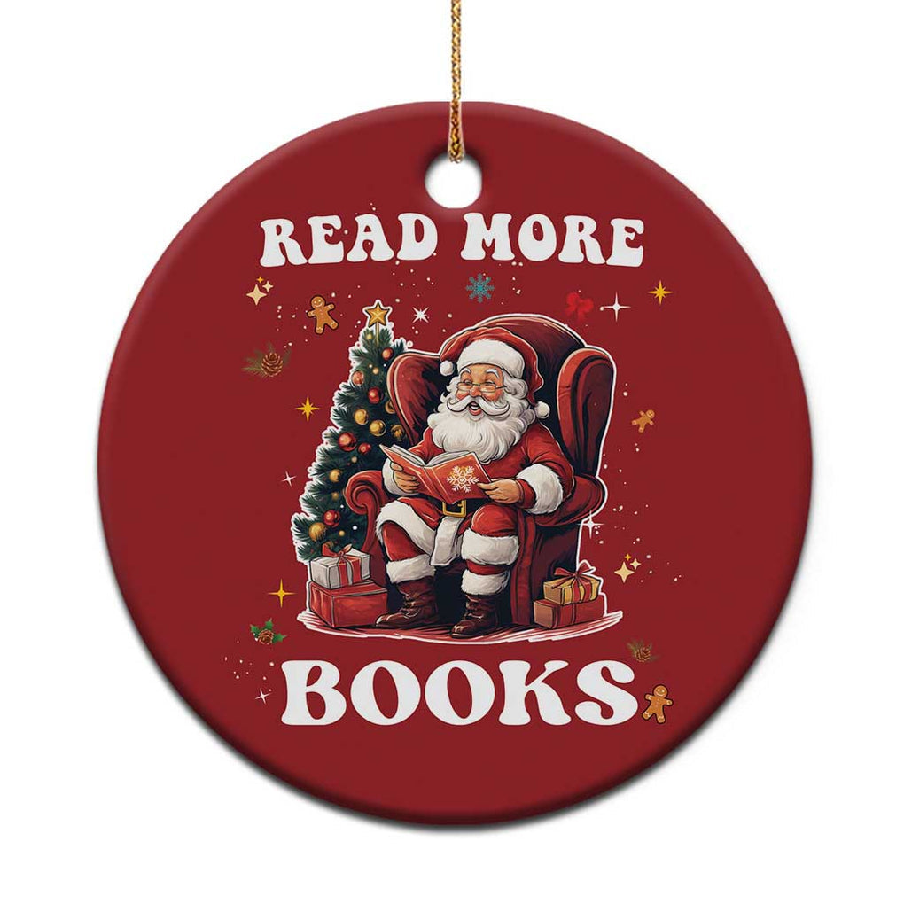 Santa Reading Lover Christmas Ornament Read More Books TS02 Print Your Wear