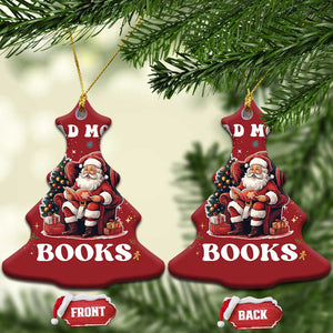 Santa Reading Lover Christmas Ornament Read More Books TS02 Christmas Tree Red Print Your Wear