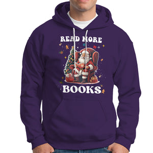 Reading Santa Hoodie Read More Books Funny Christmas Teacher Student Book Lovers TS02 Purple Printyourwear