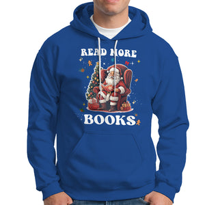 Reading Santa Hoodie Read More Books Funny Christmas Teacher Student Book Lovers TS02 Royal Blue Printyourwear