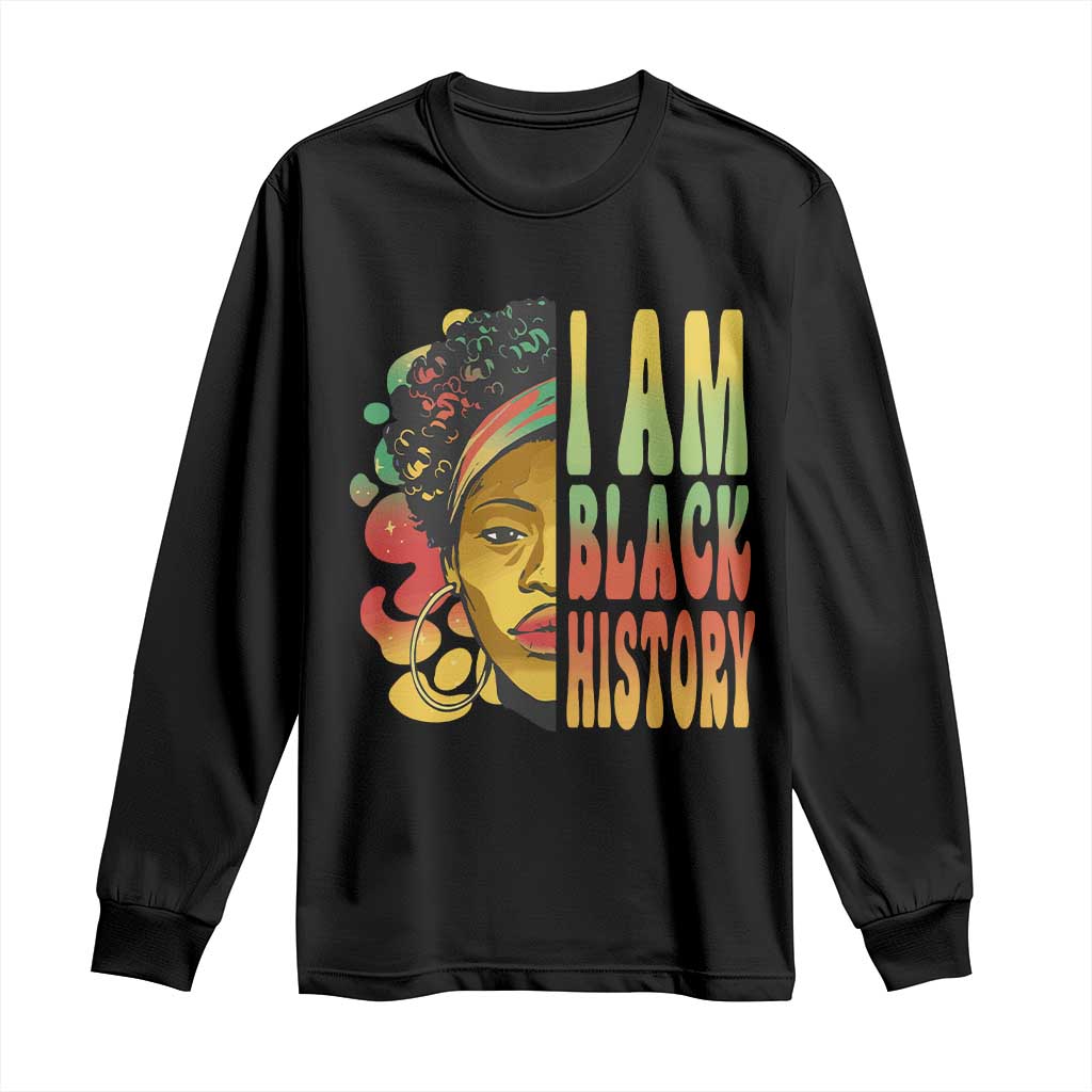 I Am Black History Long Sleeve Shirt Afro Black Woman African American Pride TS02 Black Print Your Wear