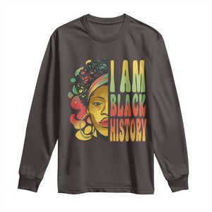 I Am Black History Long Sleeve Shirt Afro Black Woman African American Pride TS02 Dark Chocolate Print Your Wear