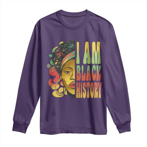 I Am Black History Long Sleeve Shirt Afro Black Woman African American Pride TS02 Purple Print Your Wear