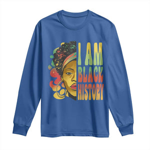 I Am Black History Long Sleeve Shirt Afro Black Woman African American Pride TS02 Royal Blue Print Your Wear