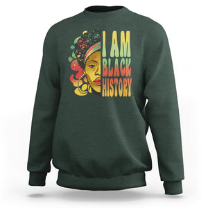 I Am Black History Month Sweatshirt African American Pride Black Woman TS02 Dark Forest Green Printyourwear