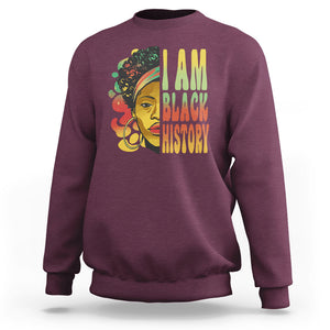 I Am Black History Month Sweatshirt African American Pride Black Woman TS02 Maroon Printyourwear