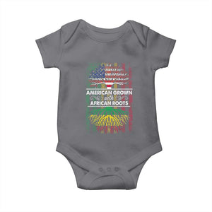 African American Pride Baby Onesie American Grown With African Roots African American Flag Tree TS02 Charcoal Print Your Wear