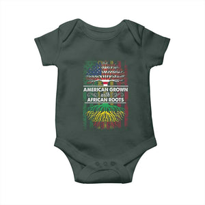 African American Pride Baby Onesie American Grown With African Roots African American Flag Tree TS02 Dark Forest Green Print Your Wear