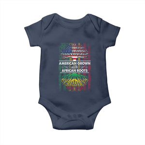 African American Pride Baby Onesie American Grown With African Roots African American Flag Tree TS02 Navy Print Your Wear