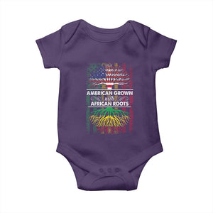 African American Pride Baby Onesie American Grown With African Roots African American Flag Tree TS02 Purple Print Your Wear