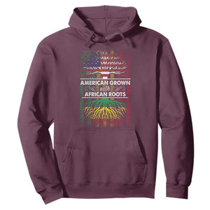 African American Pride Hoodie American Grown With African Roots African American Flag Tree TS02 Maroon Print Your Wear